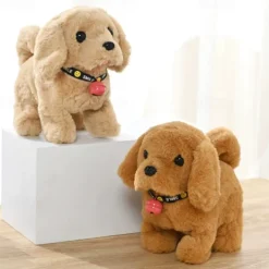 Plush Dog Stuffed Animal Interactive Dog Robot Robotic Dog Barking Touch Control Electronic Pet Robot Puppy Toy Animated Dog for Girl Baby Kid