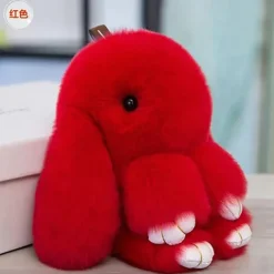 Plush Hanging Rabbit Pendant – Floppy Ear Bunny Keychain with Imitation Otter Fur, Mini Cute Rabbit Charm for Backpacks