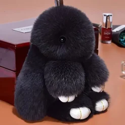 Plush Hanging Rabbit Pendant – Floppy Ear Bunny Keychain with Imitation Otter Fur, Mini Cute Rabbit Charm for Backpacks