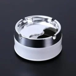 Pocket Ashtray Outdoor Tabletop Ashtrays Stainless Steel Ashtray, Sealed Windproof Ashtray, Living Room Household Rotary Thickening Ashtray