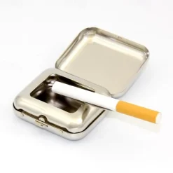 Pocket Ashtray Portable New Silver Tinplate Lightweight Personality Creative Fashion Ashtray Outdoor Travel Quality Tide