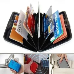 Pocket Business Id Credit Cards Wallet Holder Case Aluminum Metal Men Waterproof Business Id Credit Card Wallet Plastic Pouch