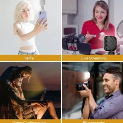 Pocket Fill Light Rechargeable Soft Selfie Light, Portable LED Phone Light Clip for Phone Camera Laptop, Makeup Conference Vlog