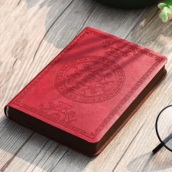 Pocket notepad portable retro pattern pu leather notebook diary notepad stationery gift