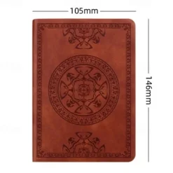 Pocket notepad portable retro pattern pu leather notebook diary notepad stationery gift