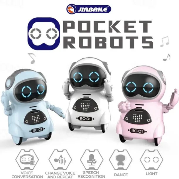 Pocket RC Robot Talking Interactive Dialogue Voice Recognition Record Singing Dancing Telling Story Mini RC Robot Toys Gift