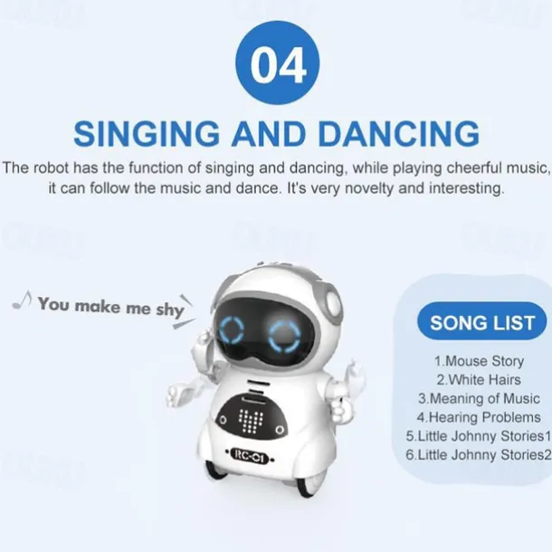 Pocket RC Robot Talking Interactive Dialogue Voice Recognition Record Singing Dancing Telling Story Mini RC Robot Toys Gift