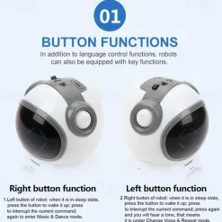 Pocket RC Robot Talking Interactive Dialogue Voice Recognition Record Singing Dancing Telling Story Mini RC Robot Toys Gift