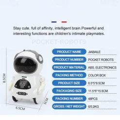 Pocket RC Robot Talking Interactive Dialogue Voice Recognition Record Singing Dancing Telling Story Mini RC Robot Toys Gift