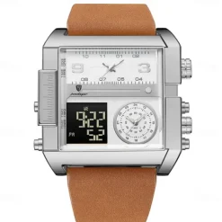 POEDAGAR Luxury Men Quartz Watch Sports Rectangle Waterproof Multifunction Analog Quartz Wristwatch Luminous Calendar Men Watch Digital Men's Watches