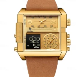 POEDAGAR Luxury Men Quartz Watch Sports Rectangle Waterproof Multifunction Analog Quartz Wristwatch Luminous Calendar Men Watch Digital Men's Watches