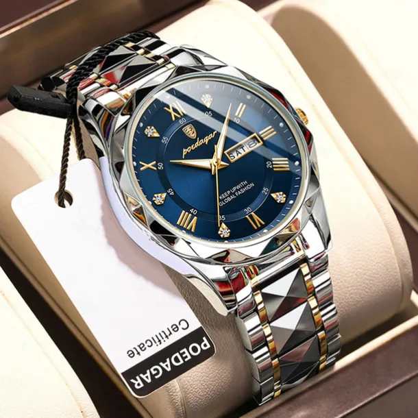 POEDAGAR Luxury Men Quartz Watches Business Top Brand Man Wristwatch Waterproof Luminous Date Week Quartz Men's Watch