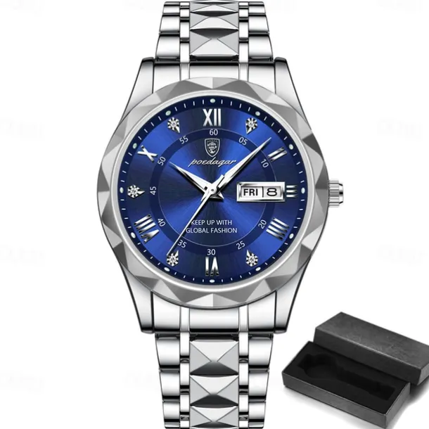 POEDAGAR Luxury Men Quartz Watches Business Top Brand Man Wristwatch Waterproof Luminous Date Week Quartz Men's Watch
