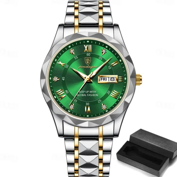 POEDAGAR Luxury Men Quartz Watches Business Top Brand Man Wristwatch Waterproof Luminous Date Week Quartz Men's Watch