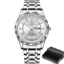 POEDAGAR Luxury Men Quartz Watches Business Top Brand Man Wristwatch Waterproof Luminous Date Week Quartz Men's Watch