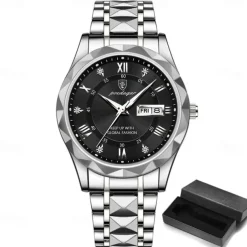 POEDAGAR Luxury Men Quartz Watches Business Top Brand Man Wristwatch Waterproof Luminous Date Week Quartz Men's Watch