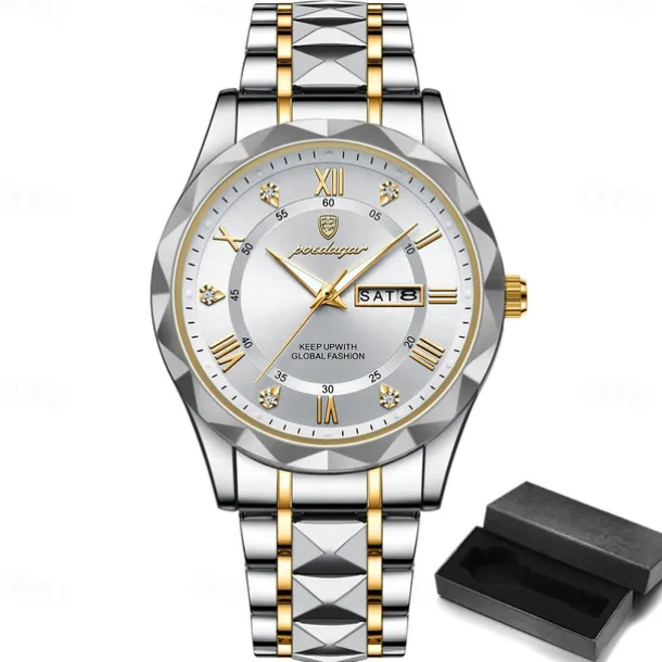 POEDAGAR Luxury Men Quartz Watches Business Top Brand Man Wristwatch Waterproof Luminous Date Week Quartz Men's Watch