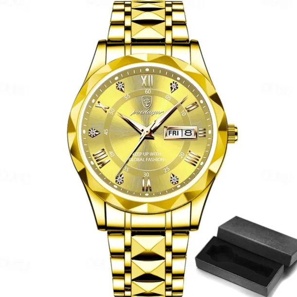 POEDAGAR Luxury Men Quartz Watches Business Top Brand Man Wristwatch Waterproof Luminous Date Week Quartz Men's Watch