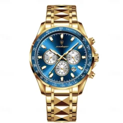 POEDAGAR Luxury Sports Watch Men Quartz Waterproof Luminous Date Chronograph Men's Watches Stainless Steel Man Watch Male Clock