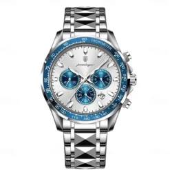 POEDAGAR Luxury Sports Watch Men Quartz Waterproof Luminous Date Chronograph Men's Watches Stainless Steel Man Watch Male Clock