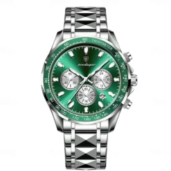 POEDAGAR Luxury Sports Watch Men Quartz Waterproof Luminous Date Chronograph Men's Watches Stainless Steel Man Watch Male Clock