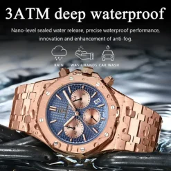 POEDAGAR Men Quartz Watch Outdoor Sports Fashion Casual Luminous Calendar Chronograph Waterproof Steel Watch