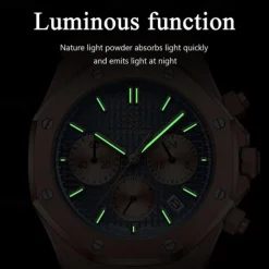 POEDAGAR Men Quartz Watch Outdoor Sports Fashion Casual Luminous Calendar Chronograph Waterproof Steel Watch