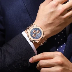 POEDAGAR Men Quartz Watch Outdoor Sports Fashion Casual Luminous Calendar Chronograph Waterproof Steel Watch