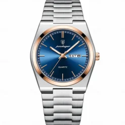 POEDAGAR Men Quartz Watch Minimalist Outdoor Fashion Casual Luminous Calendar Date Week Waterproof Steel Watch