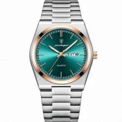 POEDAGAR Men Quartz Watch Minimalist Outdoor Fashion Casual Luminous Calendar Date Week Waterproof Steel Watch