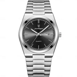 POEDAGAR Men Quartz Watch Minimalist Outdoor Fashion Casual Luminous Calendar Date Week Waterproof Steel Watch