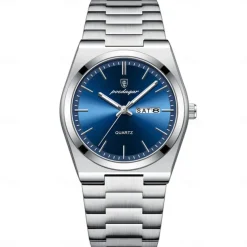 POEDAGAR Men Quartz Watch Minimalist Outdoor Fashion Casual Luminous Calendar Date Week Waterproof Steel Watch