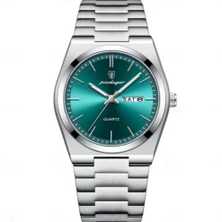 POEDAGAR Men Quartz Watch Minimalist Outdoor Fashion Casual Luminous Calendar Date Week Waterproof Steel Watch