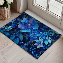 Pointillism Flowers Doormat Floor Mats Washable Rugs Kitchen Mat Non-Slip Oil Proof Rug Indoor Outdoor Mat Bedroom Decor Bathroom Mat Entrance Rug