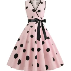 Polka Dots Retro Vintage 1950s Grease Outfits Flapper Dress Swing Dress Polka Dot Fancy Dress Women's Masquerade Casual Daily Adults' Dress Homecoming Dresses