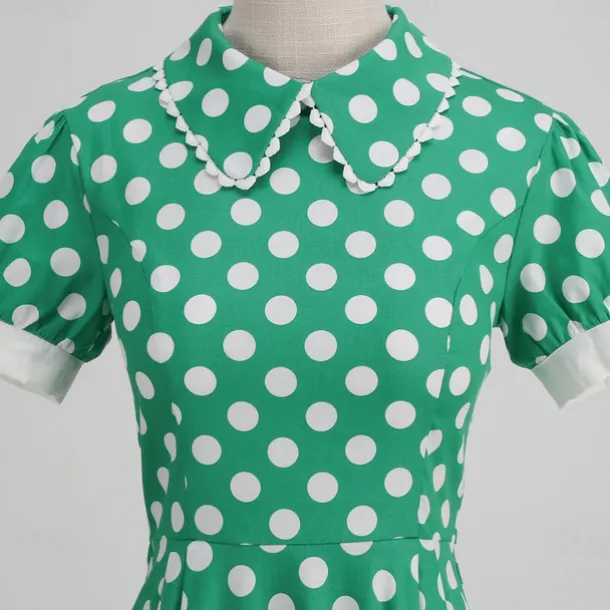 Polka Dots Retro Vintage 1950s Grease Outfits Dress Flare Dress Polka Dot Fancy Dress Women's Carnival Masquerade Daily Wear Date Adults' Dress Homecoming Dresses