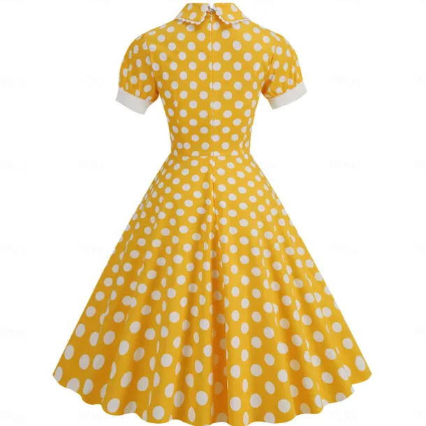 Polka Dots Retro Vintage 1950s Grease Outfits Dress Flare Dress Polka Dot Fancy Dress Women's Carnival Masquerade Daily Wear Date Adults' Dress Homecoming Dresses