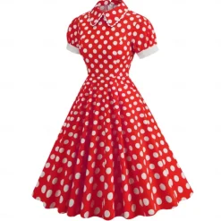 Polka Dots Retro Vintage 1950s Grease Outfits Dress Flare Dress Polka Dot Fancy Dress Women's Carnival Masquerade Daily Wear Date Adults' Dress Homecoming Dresses