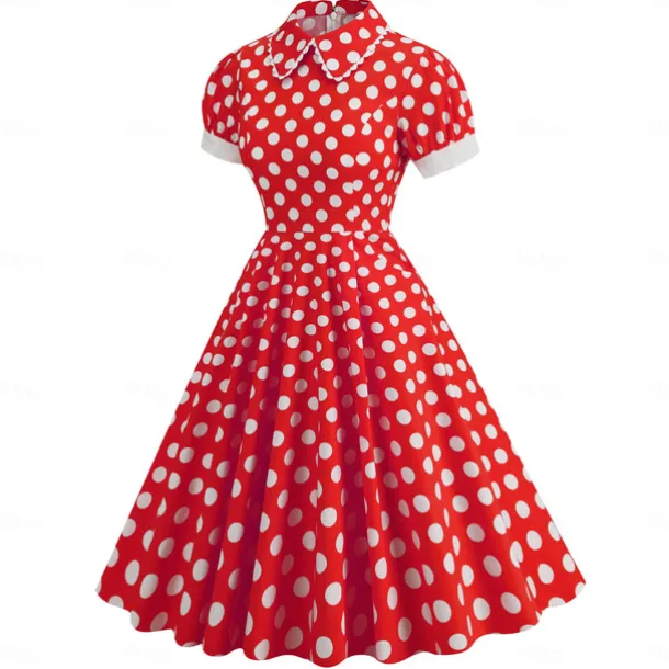 Polka Dots Retro Vintage 1950s Grease Outfits Dress Flare Dress Polka Dot Fancy Dress Women's Carnival Masquerade Daily Wear Date Adults' Dress Homecoming Dresses