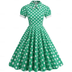 Polka Dots Retro Vintage 1950s Grease Outfits Dress Flare Dress Polka Dot Fancy Dress Women's Carnival Masquerade Daily Wear Date Adults' Dress Homecoming Dresses