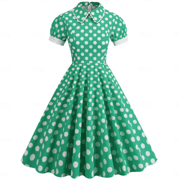 Polka Dots Retro Vintage 1950s Grease Outfits Dress Flare Dress Polka Dot Fancy Dress Women's Carnival Masquerade Daily Wear Date Adults' Dress Homecoming Dresses