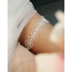 Polyester Cute Wedding Garter With Pearls Garters Wedding Party