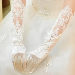 Polyester Knee-Length Glove Party / Evening / Stylish With Pure Color / Trim Wedding / Party Glove