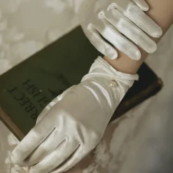 Polyester Wrist Length Glove Gloves / Imitation Pearl With Faux Pearl / Solid Wedding / Party Glove