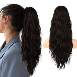 Ponytail Extension 26 Inch Drawstring Ponytail Hair Extensions for WomenLong Curly Wavy Ponytail Natural Wavy Synthetic Hairpiece for Women Daily Use party