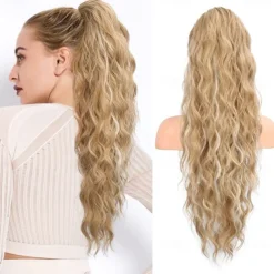 Ponytail Extension 26 Inch Drawstring Ponytail Hair Extensions for WomenLong Curly Wavy Ponytail Natural Wavy Synthetic Hairpiece for Women Daily Use party