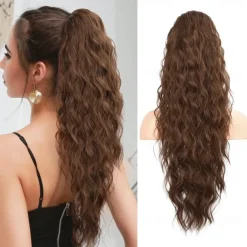 Ponytail Extension 26 Inch Drawstring Ponytail Hair Extensions for WomenLong Curly Wavy Ponytail Natural Wavy Synthetic Hairpiece for Women Daily Use party