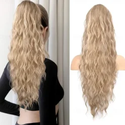 Ponytail Extension 26 Inch Drawstring Ponytail Hair Extensions for WomenLong Curly Wavy Ponytail Natural Wavy Synthetic Hairpiece for Women Daily Use party
