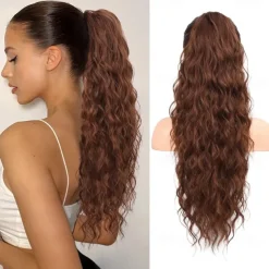 Ponytail Extension 26 Inch Drawstring Ponytail Hair Extensions for WomenLong Curly Wavy Ponytail Natural Wavy Synthetic Hairpiece for Women Daily Use party