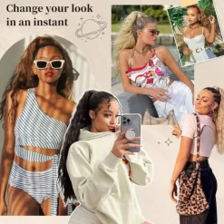 Ponytail Extension 26 Inch Drawstring Ponytail Hair Extensions for WomenLong Curly Wavy Ponytail Natural Wavy Synthetic Hairpiece for Women Daily Use party